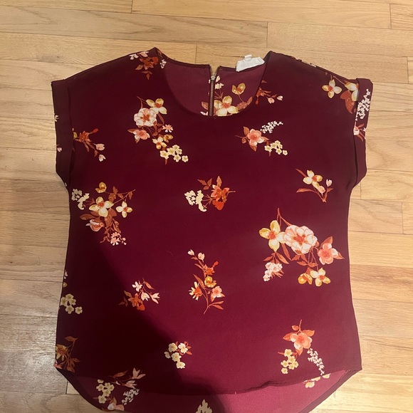Hippie Rose Tops - Floral Burgundy Top